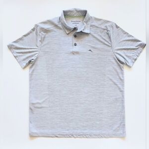 Tommy Bahama IslandZone Performance Logo Polo Shirt Mens Large Gray